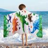 Волшебное пляжное полотенце-русалка для девочек, красочное искусство Морской принцессы, быстросохнущее, не собирающее песок, из микрофибры, для бассейна и путешествий
