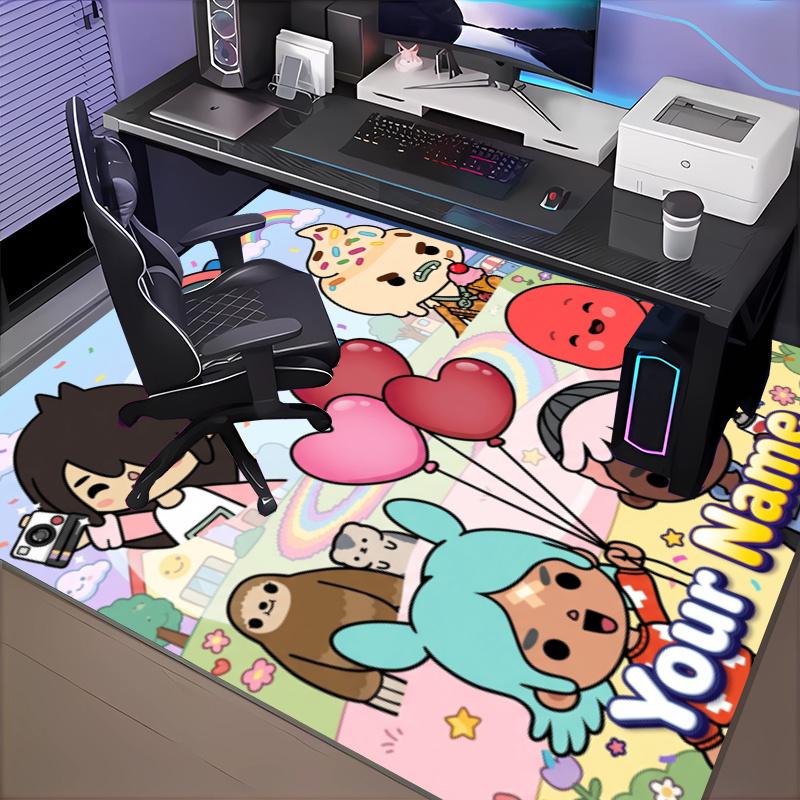 Custom Name Toca Boca World Rug Office Rug, Indoor Rug, Chair Rug, Living Rooms, Doormat Game Rug Home Decor Birthday Christmas Gifts