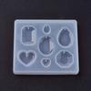 1pcs DIY Pendant Silicone Mold, Resin Casting Mold for UV Resin, Epoxy Resin Jewelry Making, Heart & Oval & Teardrop & Octagon,