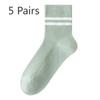 5 пар женских весенних и осенних антибактериальных носков из чистого хлопка без косточек для параллельных брусьев средней длины