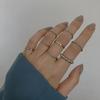 8Pcs Fashion Jewelry Rings Set Metal Hollow Round Opening Women Finger Ring for Girl Lady Party Wedding Gifts