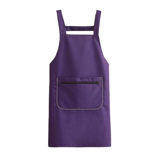 Kitchen Apron with Dual Pocket Solid Color Water-Resistant Oil-proof Adjustable Men Women