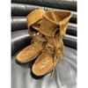 Cowhide~ Inner Heightening Boots, Retro Fringed Straps, Western Boots, Women's Genuine Leather Slim Boots, Foldable Stacked Boots