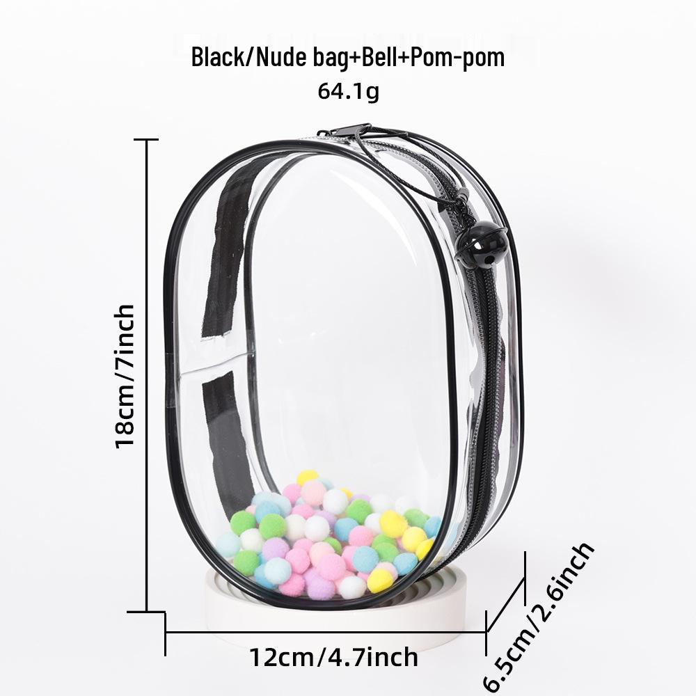 High-Transparency Thickened PVC Cotton Doll Storage Bag - Dustproof, Cute, Hanging, Transparent Q Round Design