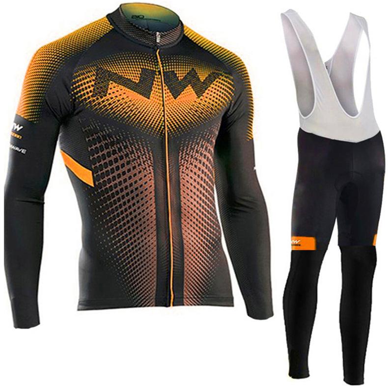 Bike Cycling Clothing Long-sleeved Suit Spring and Uick-drying Road Bike Cycling Pants Equipment Autumn Velvet Thin Cycling Clothing Suit