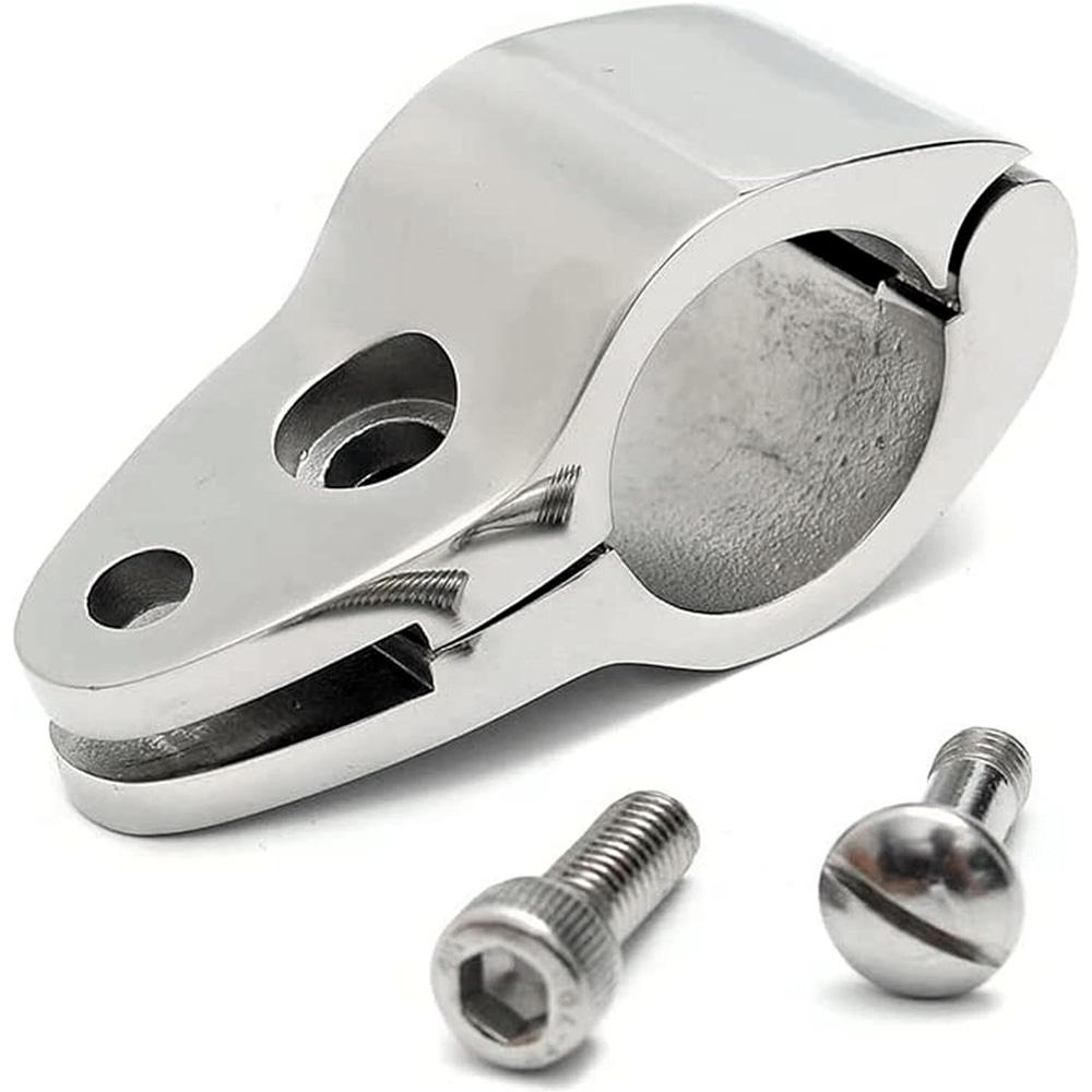 2Pcs 316 Stainless Steel Boat Bimini Top Hinged Jaw Slide Clamp For Pipe 25mm