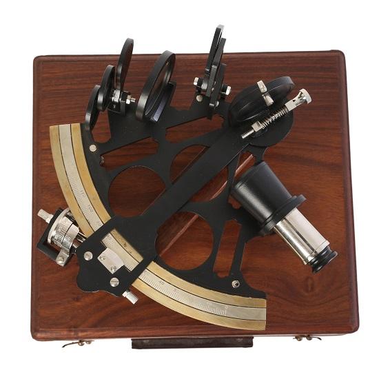 20.32 Cm Handmade Reproduction Sextant with Micrometer Drum Readout