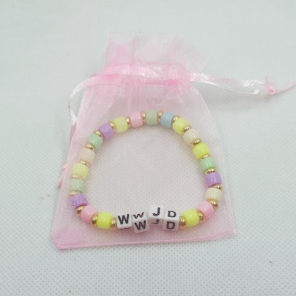 Красочные браслеты из бисера с буквами, модный детский браслет ручной работы, детские браслеты сладкого цвета из бисера