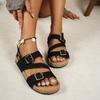 Casual One-shoulder Shoes Women's Button-up Flat Flip-flops