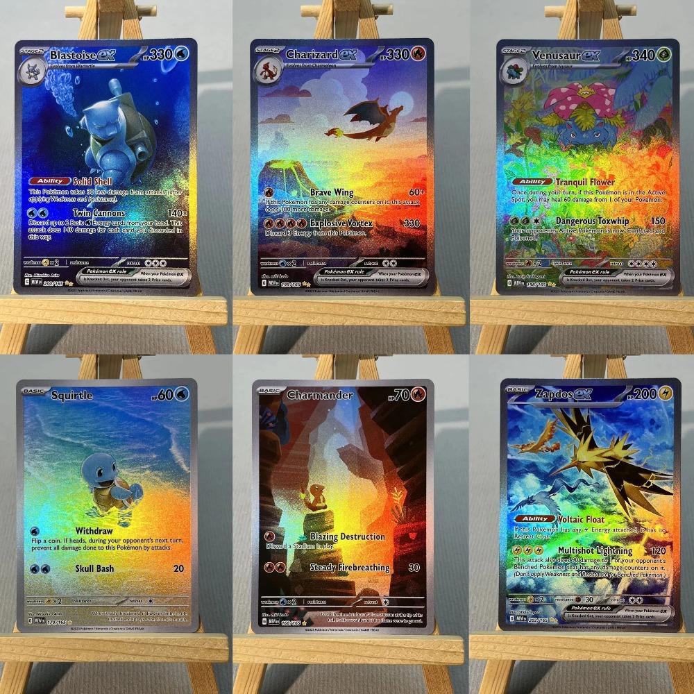 MEW PTCG13-003 Tcg прокси PKM Карты Чаризард ex Бульбазавр Чармилион Редкая Коллекция Боевые Игрушки Подарки для Хобби домашняя игра
