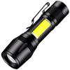 LED Mini Flashlight Type-C Rechargeable Pocket Zoom Flashlight 3 Lighting Modes Suitable for Outdoor Hiking Camping Fishing