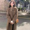Preppy Style Woolen Coat for Women Autumn Winter Korean Style Buttoned Mid Length Woolen Outer Wear Casual Top