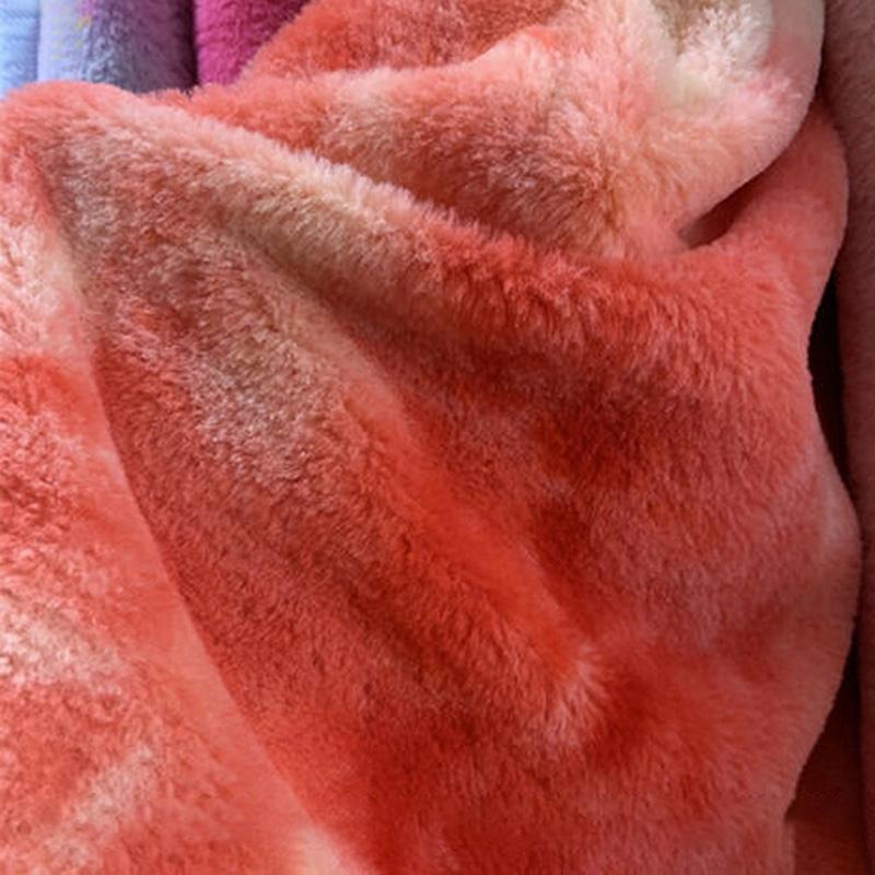 100*165cm Imitation Rabbit Fur Fabric Rainbow Plush Fur Flocking Fabric For Handmade Garment Bags Quilting Sew Clothes Toys