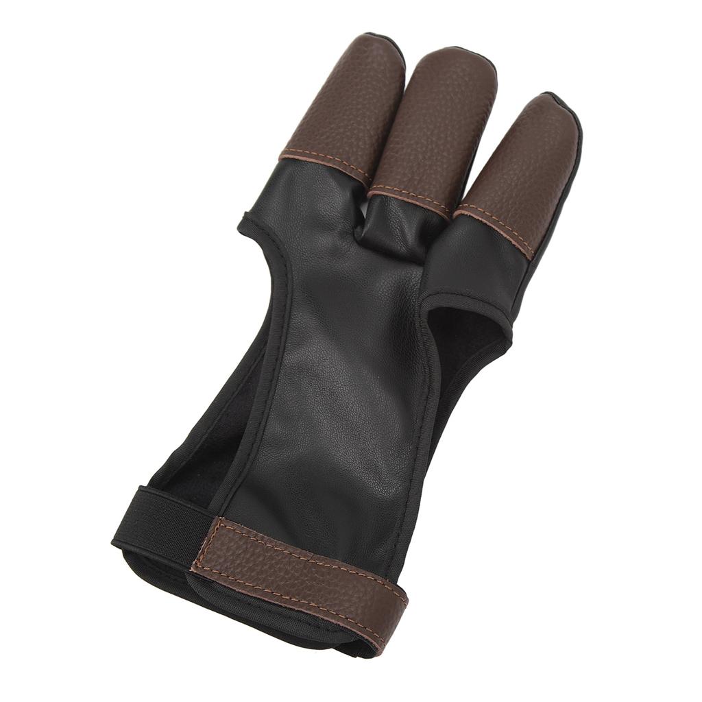 Archery Glove Finger Tab Accessories Three Finger Guard PU Leather Archery Gloves for Recurve Compound Bow L