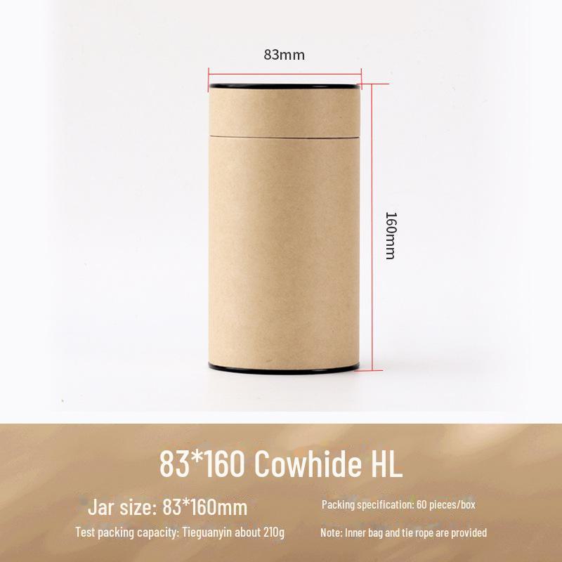 Universal Kraft Paper Tea Gift Box – Thick, Unprinted, Sealed Can Tube