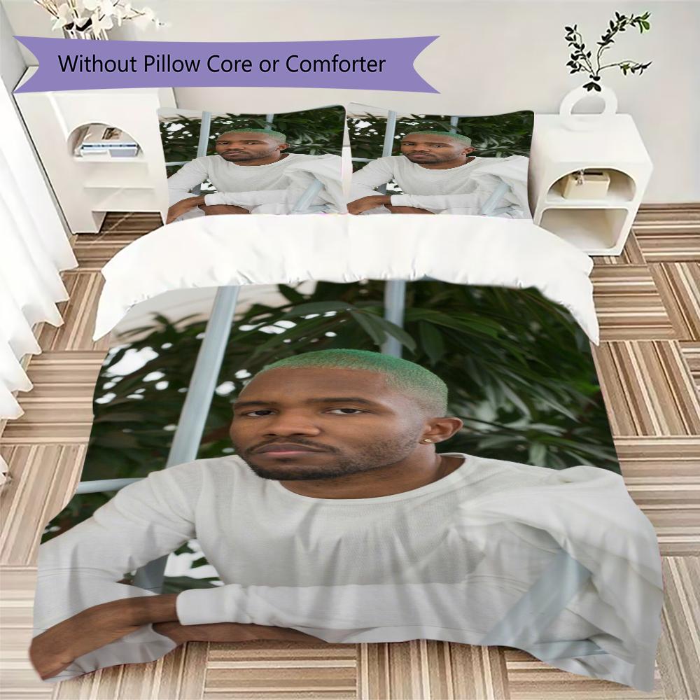 Frank Ocean Pattern Bedding uilt Set uilt Cover Pillowcase Home Decoration Birthday Gift (1 * duvet cover + 2 * pillowcase without core)