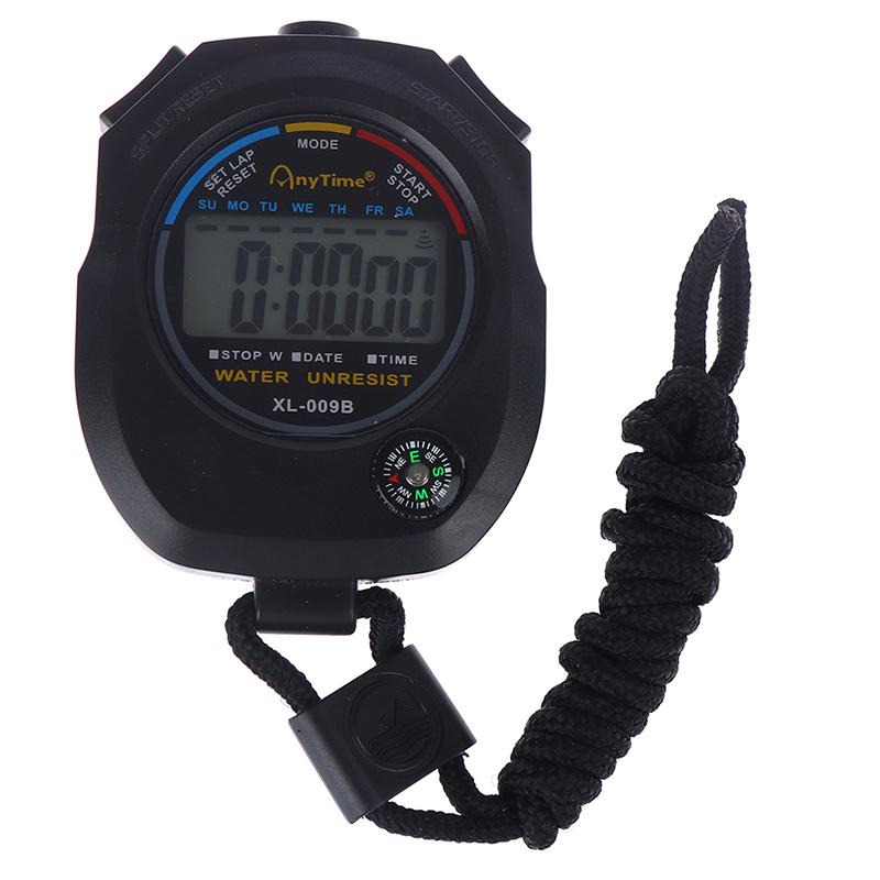 Waterproof Digital Lcd Chronograph Timer Counter Stopwatch Alarm With Strap
