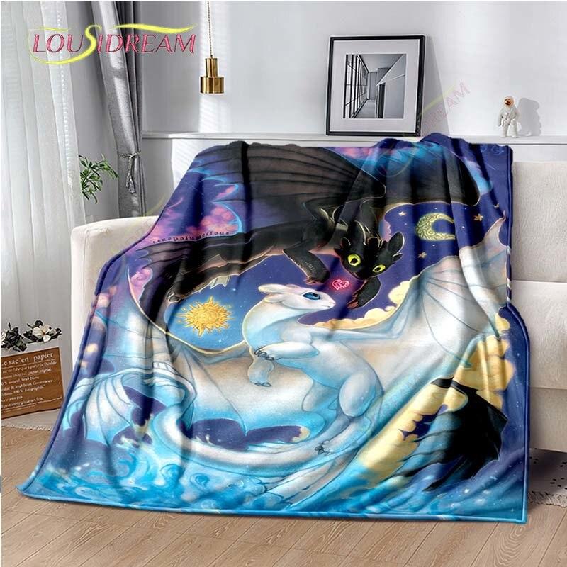 Мультяшное одеяло Как приручить дракона, милое, легкое, постельное белье, супер мягкое, теплое, фланелевое одеяло для кровати, гостиной, дивана