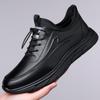 Trend Genuine Leather Men's Sneakers Designer Cowhide Breathable Soft-soled Board Shoes for Men Black Sport Casual Shoes