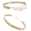 Women Gold Silver Mirror Waistband Fashion Dress Bling Waistband New Metal Designer Belt