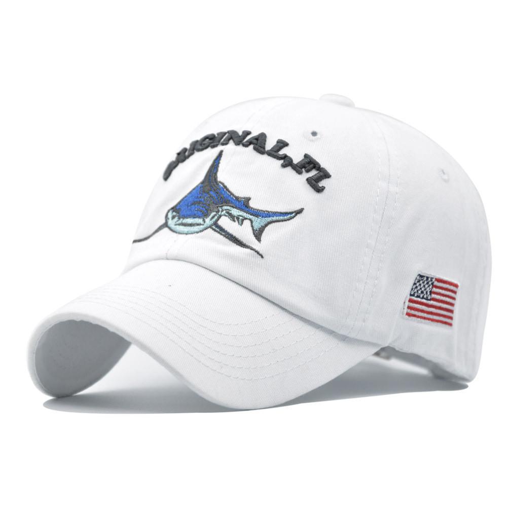 Shark Embroidered 3d Letter Baseball Cap Unisex Adjustable Cotton Casual Hat