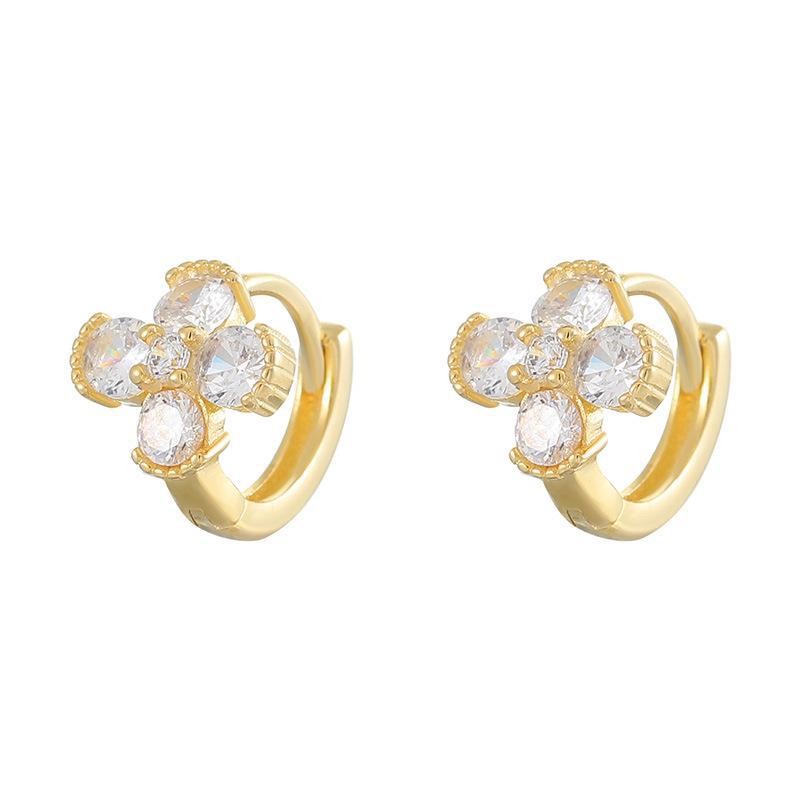 Серьги Banyan Tree S925 Silver Four Leaf Clover Diamond - Элегантные украшения в корейском стиле для женщин