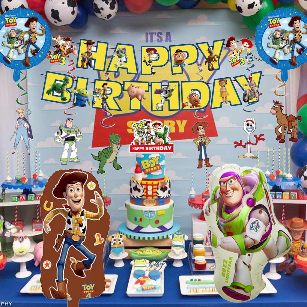 Creowell Toy Story Birthday Decorations, Happy Birthday Balloons, Happy Birthday Character Party Balloons, Boys' Decorations, Celebration,