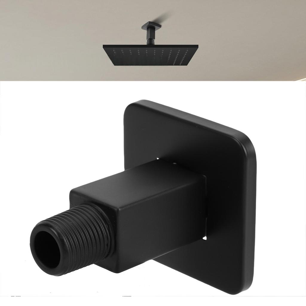Straight Shower Arm 8.5cm Black Stainless Steel Ceiling Mount   Shower Extender for Shower Head