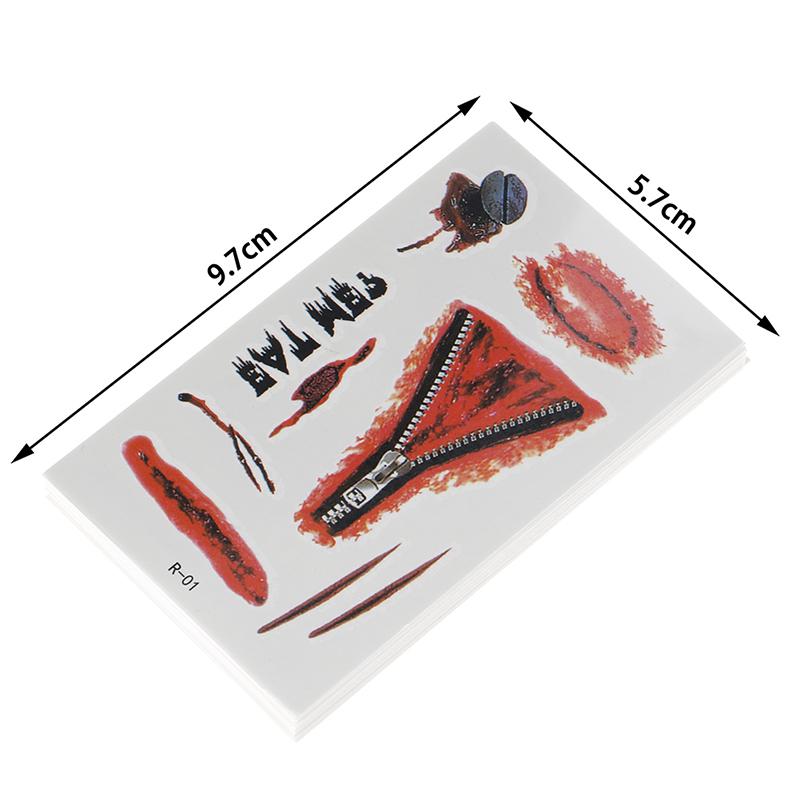 30 PCS Halloween Party Waterproof Temporary Tattoos Stickers For Women Men 3D Reality Vampire Blood Scar Design Tattoo Stickers