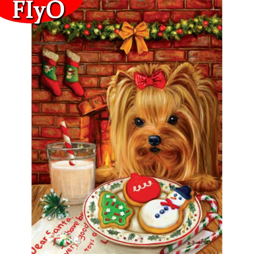 5D алмазная живопись собака ремесленный комплект полная дрель квадратная алмазная вышивка животные рождественские украшения для дома