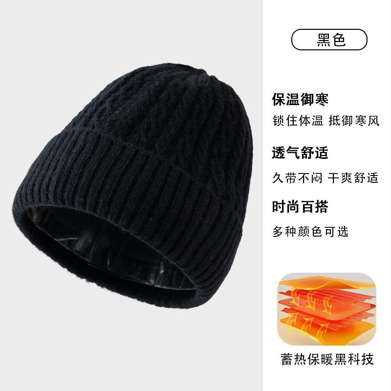 Зимняя шапка мужская ветрозащитная шерстяная шапка взрослая новая плюшевая теплая универсальная уличная вязаная шапка