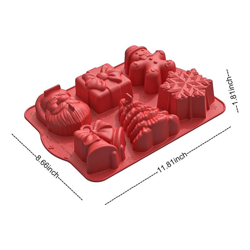 Силиконовая форма для конфет пищевого качества с 3D-дизайнами Рождества: Елка, Пряничный человечек, Снеговик, Санта, Колокольчики для выпечки шоколадных печений