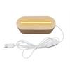 LED Indicator Light Solid Wood Acrylic 3D Lamp Base Wooden Small Night Light Base Creative DIY Beech Wood White Warm Light