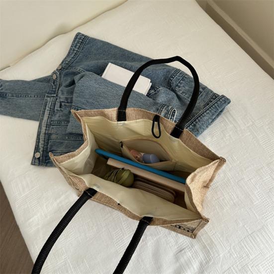 Women Handbag Ethnic Style Versatile Shoulder Bag Large Capacity Buckle Closure Shopping Travel Commuting Tote Bag