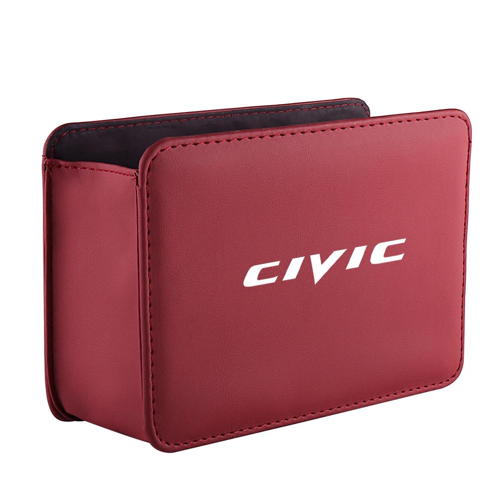 Leather Car Badge Door Storage Box Under Seat Back Trash Bag Interior For Honda Civic Accord Fit City Jazz CR-Z Element Insight