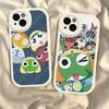 Кероро Лягушонок Крутой Гансо Сержант Чехол для Телефона Для IPhone 16 15 14 13 12 11 Pro Max Plus Кожаный Ударопрочный Чехол