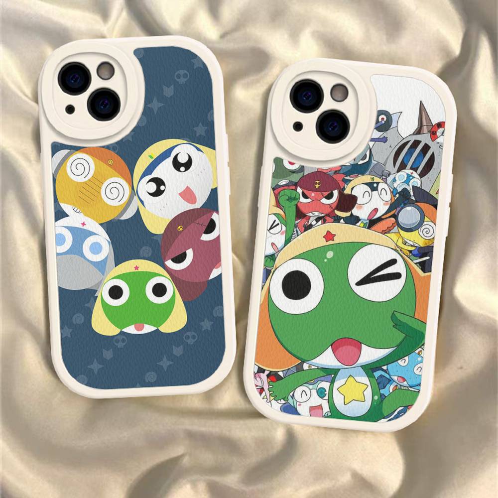 Кероро Лягушонок Крутой Гансо Сержант Чехол для Телефона Для IPhone 16 15 14 13 12 11 Pro Max Plus Кожаный Ударопрочный Чехол