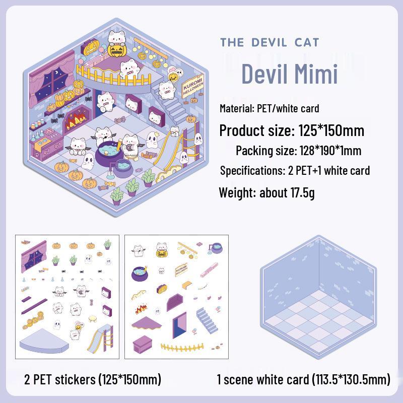 Popular Cartoon Scenery 3D DIY Stickers for Kids