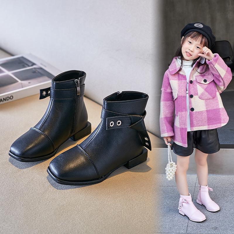 Comfortable Little Girl Shoes High Heeled Kids Martin Boots