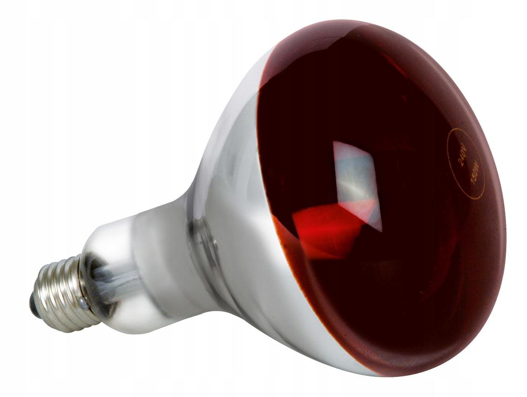 Żarówka E27 230V 375W Promiennik Czerwona