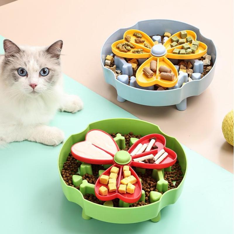 Anti Choking Dog Slow Food Bowl Interactive Durable Cat Bowl Puzzle Toy Rotating Anti Slip Pet Feeding Toy Pet Food Dispenser