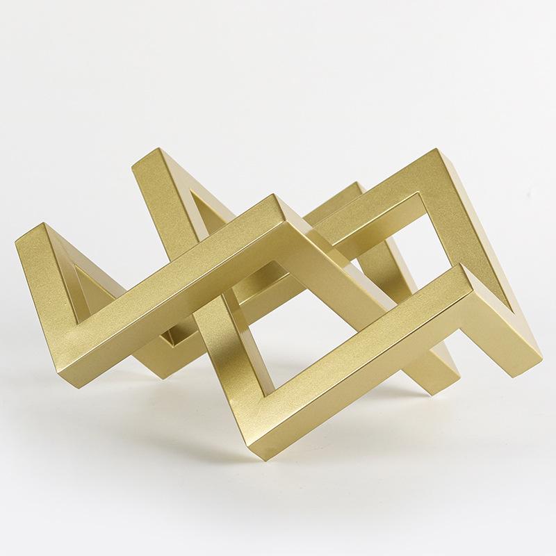 Geometric Artwork Abstract Metal Ornaments Model Room Sales Office Wine Cabinet Bookshelf Light Luxury Modern Creative Decoration