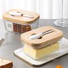 Butter Container Glass Box Restaurant Sealed Storage Box Fresh Cheese Box with Knife Butter Slicer Butter Dish Tableware Butter