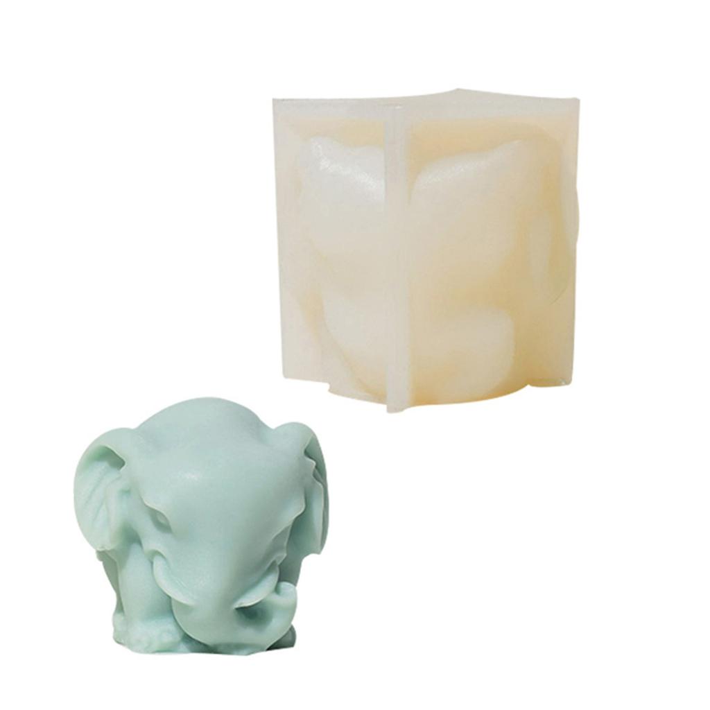 3D Elephant Silicone Candle Molds for Epoxy Resin Candle Making Cement Gypsum Silicone Molds Silicone Fondant Molds