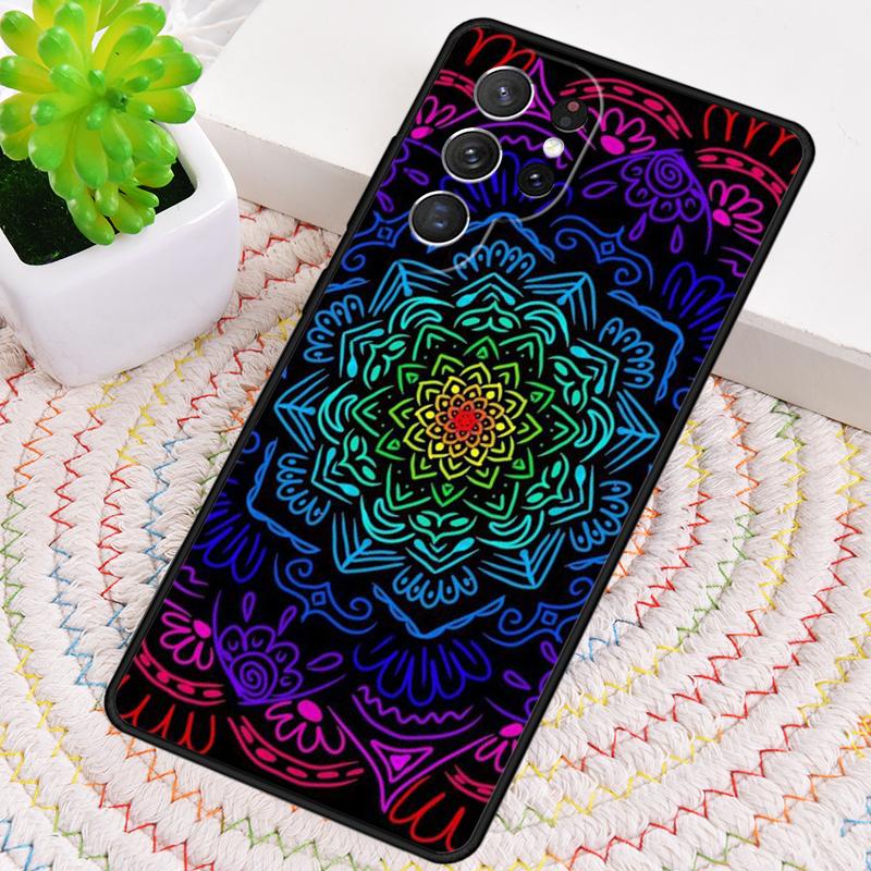 Mandala Flower Totem Silicone Phone Case For Samsung Galaxy note 10 pro S26 S25 S24 S23 S22 S21 Plus S25Ultra Capa Cover