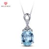 Natural Carat Sea Blue Treasur Diamond Inlaid Color Pendant For Women Charm Wedding Engagement Fine Jewelry New Trendy