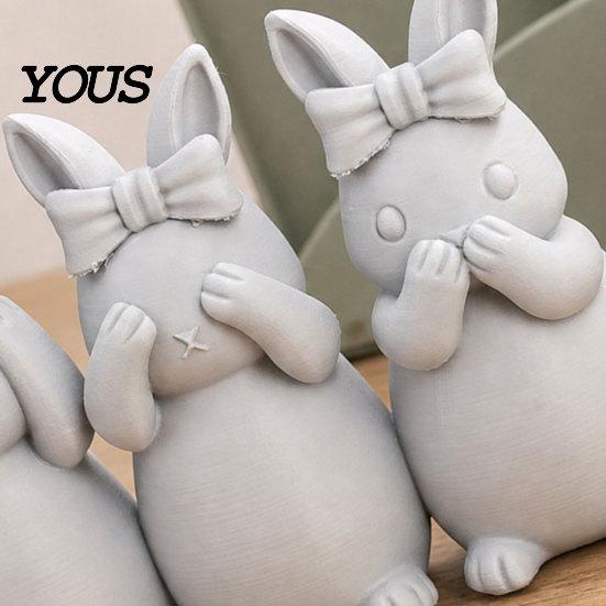Пасхальный кролик Украшение, Цельнолитая фигурка, 3D-печатный дизайн кролика Декоративная фигурка для гостиной спальни