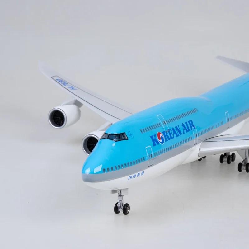 Новый 1/160 Самолет Korean Air 747 B747-8 Авиакомпания Гражданский Авиалайнер Модель Светодиодная Подсветка Шасси 47СМ Модель Самолета Подарки Дисплей