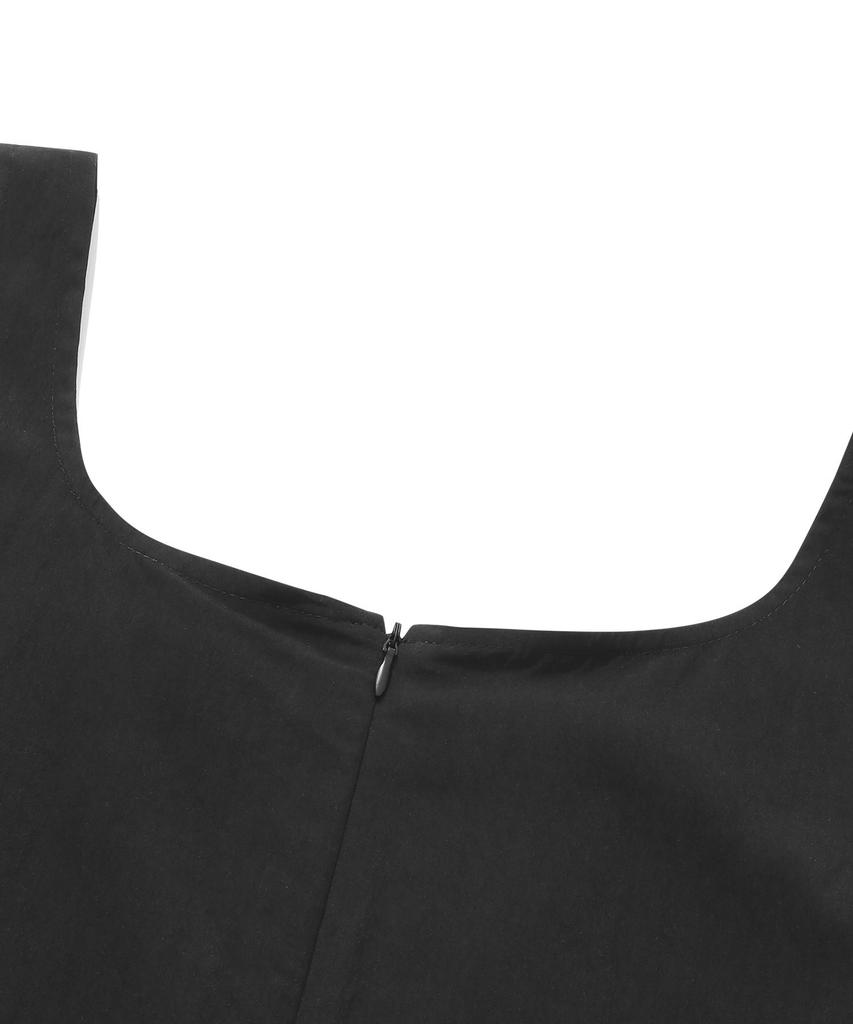 Covernat Woman Pleated Sleeveless Dress Black
