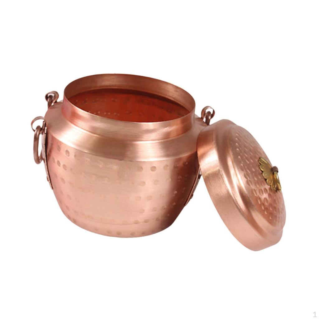 Copper Pot with Lid Single Person Nonstick Cookware Soup Stew Pan for